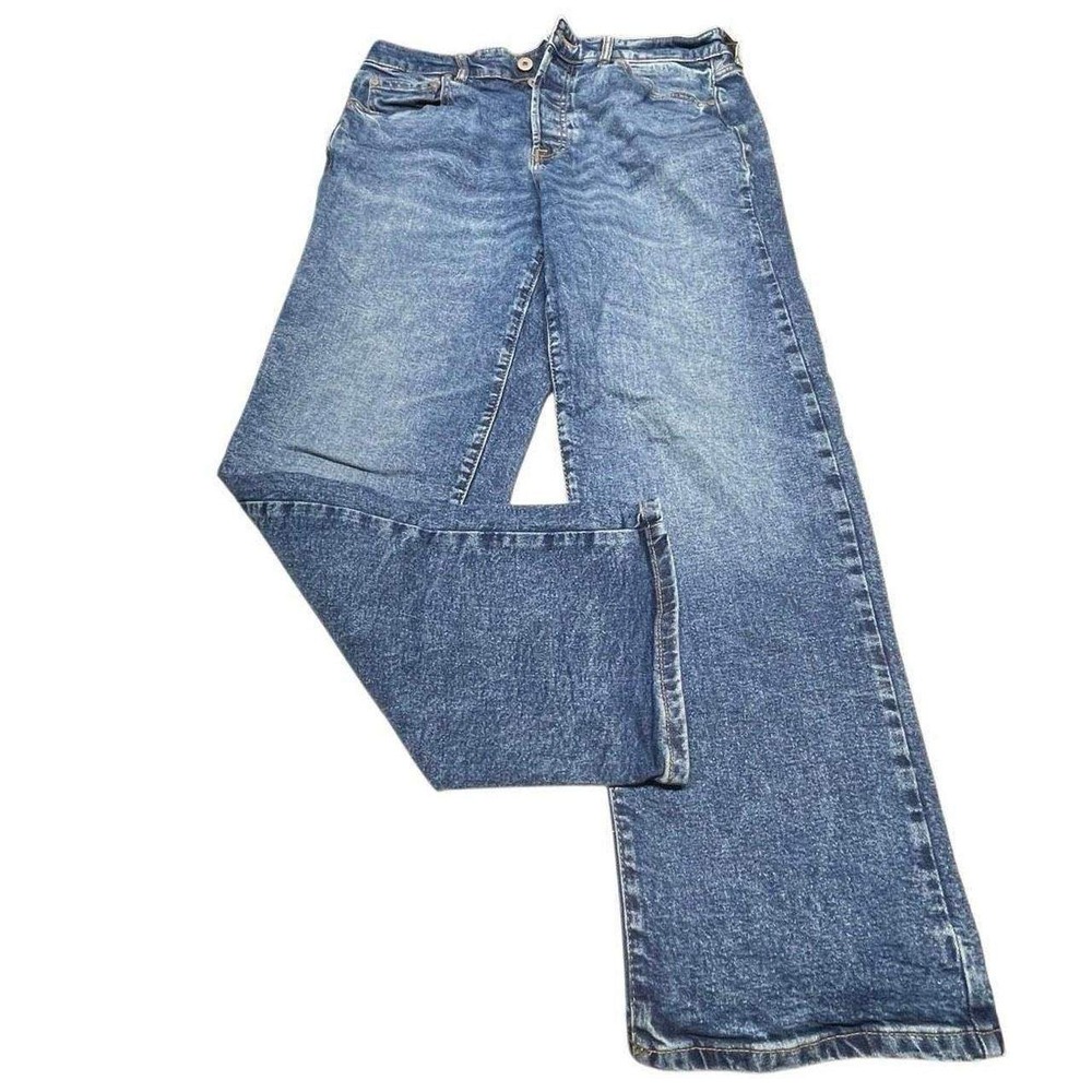 Torrid Love Sick Button Fly Straight Cut Contrast Wash Jeans